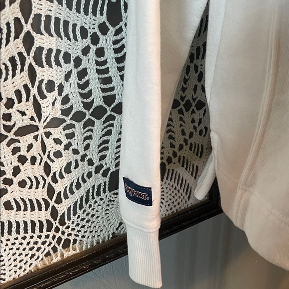 Jansport White Half-Zip Sweatshirt with Red 'Cal' Logo - Picture 3 of 6